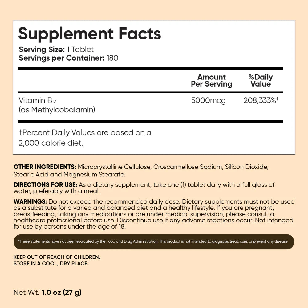 Vegan Vitamin B12 Tablets